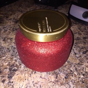 19oz red glitter volcano scent candle. CapriBlue